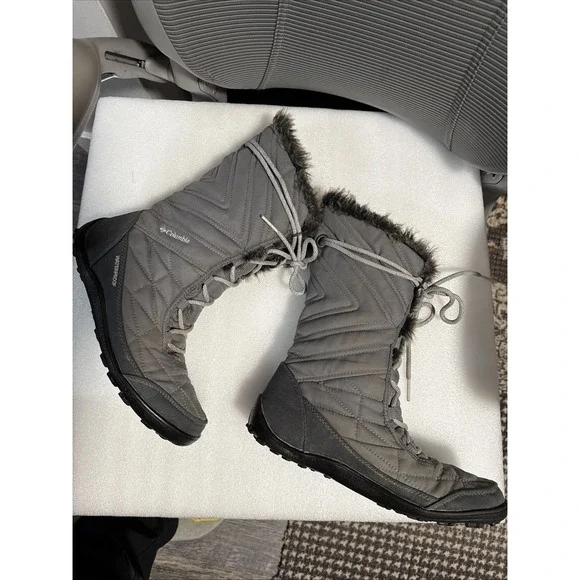 Columbia Women's Minx Mid III Black Boots Waterproof Sz 9 Winter Snow Omni- Grip