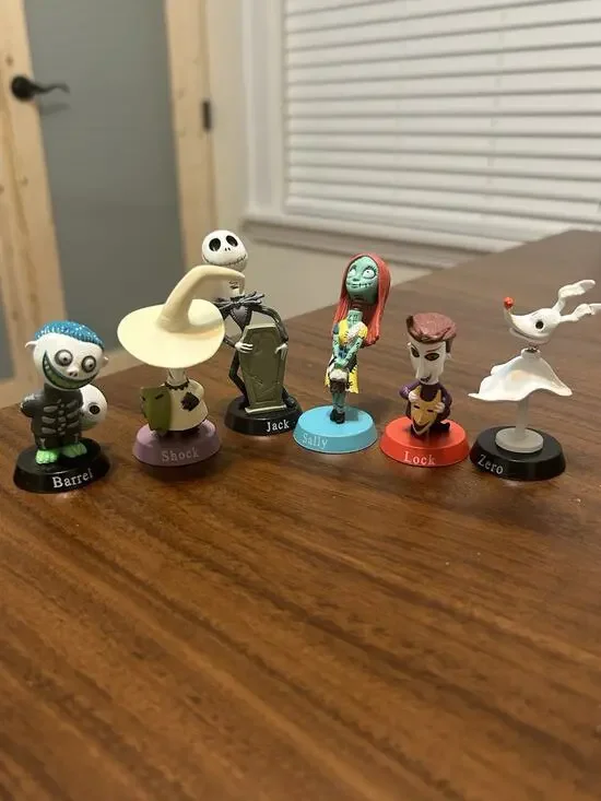 Disney Nightmare Before Christmas 6 Of The Mini Bobble Spring Head Figures READ