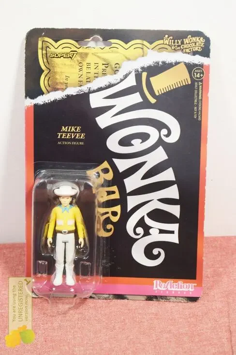 Super 7 ReAction Willy Wonka Mike Teevee Cowboy Figure (Pack Wear)