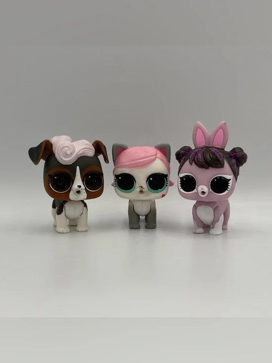 RARE LOL Surprise Pets Toy Lot- DJ Puppy & Hops Kit-Tea Kitty Good Luck Bunny