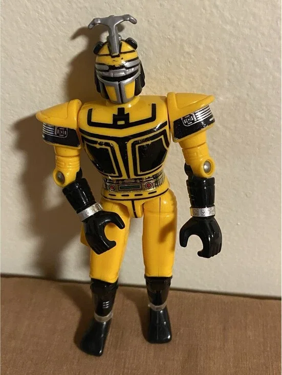 Vintage 1997 Bandai Yellow Robot Action Figure