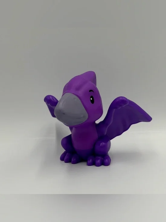 RARE Fisher Price Little People Pterodactyl Dinosaur Prehistoric Purple Dino Toy