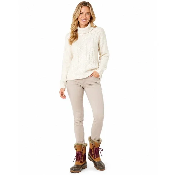 Khombu Juliard Duck‎ Boots Womens 6 Brown Faux Fur Insulated Waterproof Snow