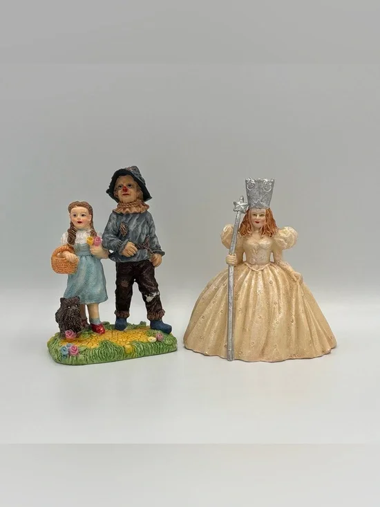 RARE Vintage Wizard Of Oz Dorthy Toto Scarecrow Glinda Good Witch Ceramic Toys