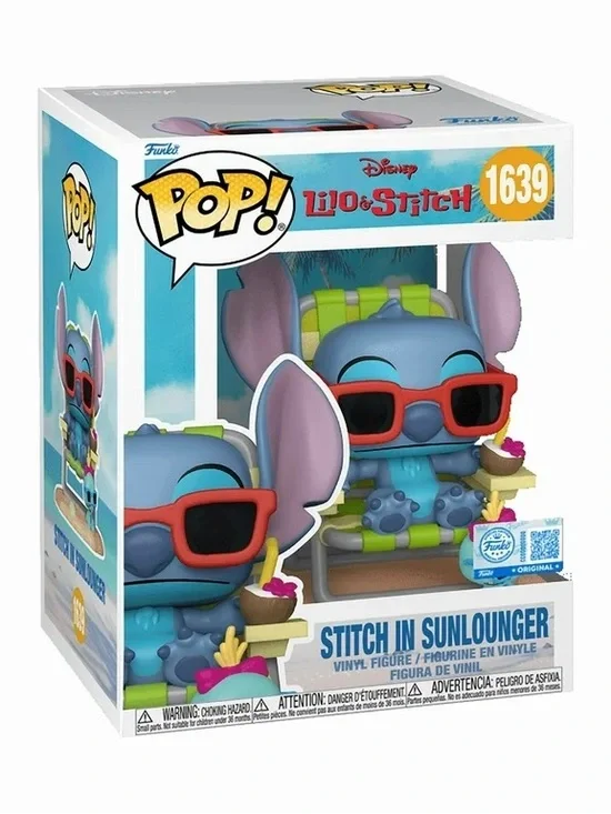 Funko Pop! Lilo & Stitch Stitch in Sunlounger - Blue with Red Sunglasses