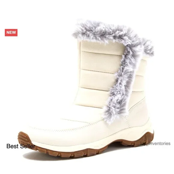 Waterproof Insulated Snow Boots Lace Up Slip On Winter Shoes Classic Cozy Warm