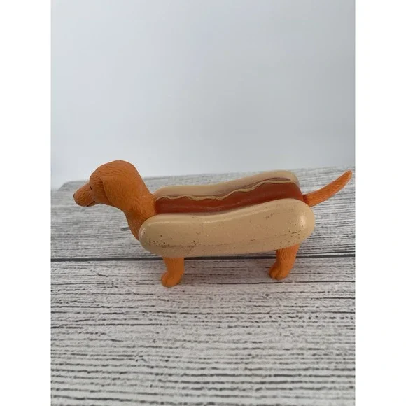 Ankyo Dachshund Hot Dog With Mustard Fig‎ Pre-owned Wear As Shown