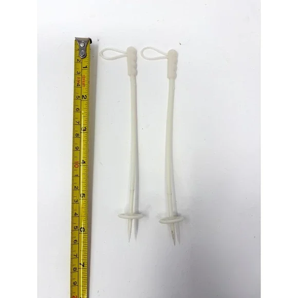Vintage GI Joe Ski Poles White Plastic Action Figure Accessories 12in Hasbro