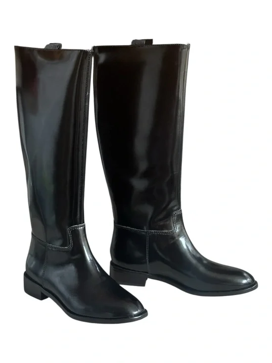 Anthropologie Giselle Black Leather Knee High Boots EU36 US6 NIB
