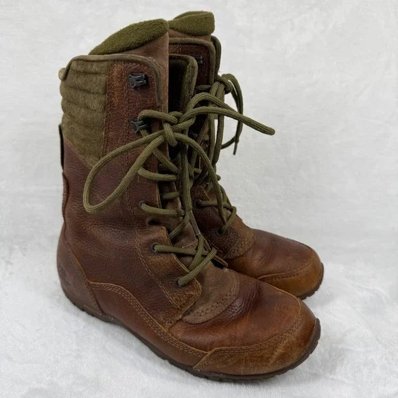 The North Face Ballard Lace Brown Leather Waterproof Primaloft Winter‎ Boots 7.5