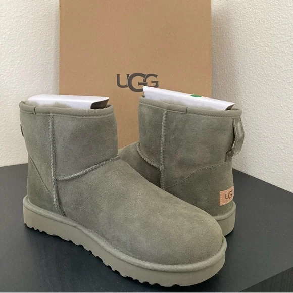 Ugg Boots Classic Mini Olive Green Size 9