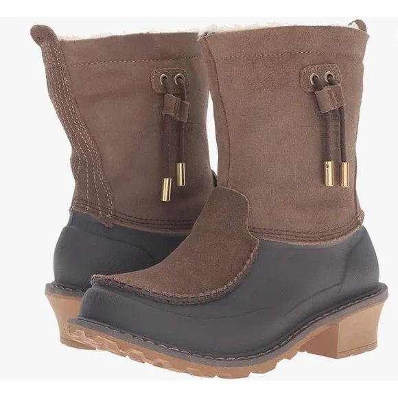 Woolrich Fully Wooly Slip Winter Boot Waterproof‎ Brown Leather EUC W10 Gorpcore