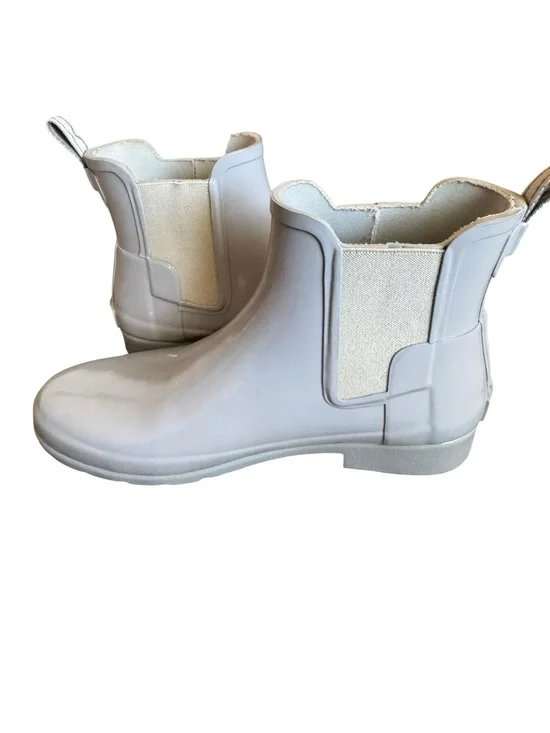 Hunter original Women's Chelsea Rain Boots in gloss grey size 8