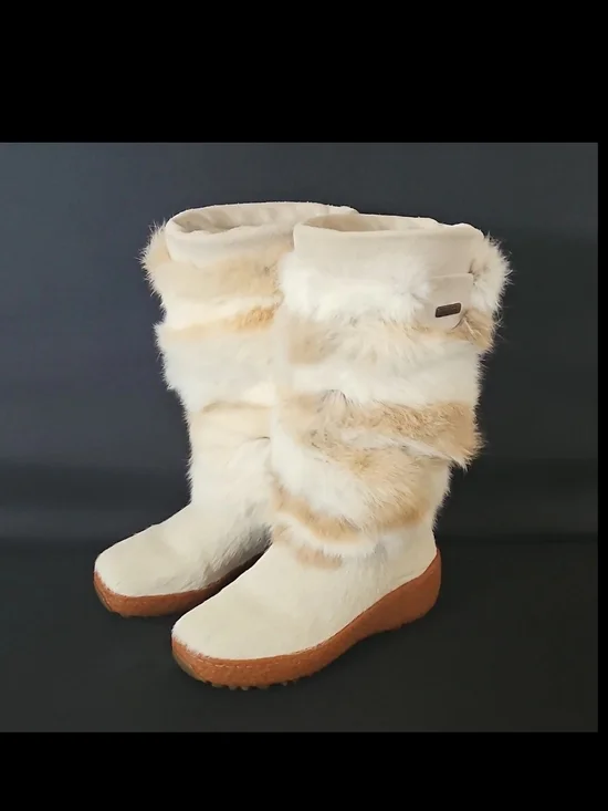 Oscar Sport Women's Fur Pull-On Lined Leather Snow Boots Size EU 36 or 5.5 Italy