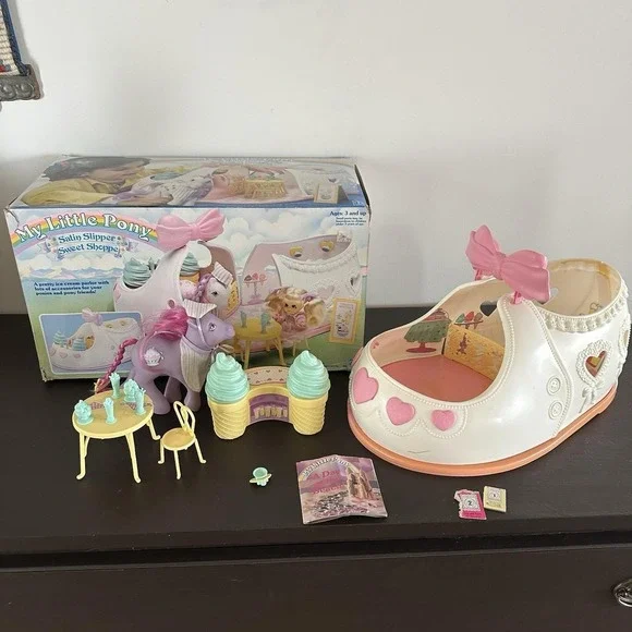 VTG 1986 My Little Pony Satin Slipper Sweet Shoppe Playset Scoops WITH BOX