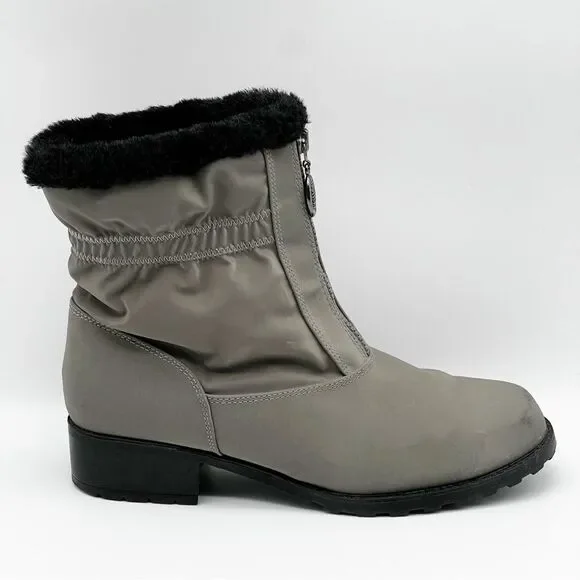 Trotters Brady Gray Weather Resistant Faux Fur Winter Boots Women’s 10