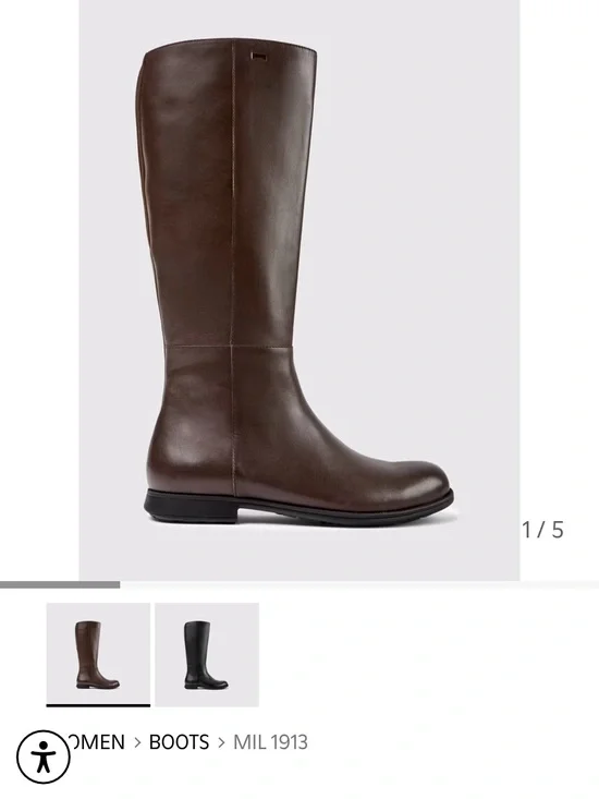 Camper Tall Leather Riding Boots in Brown