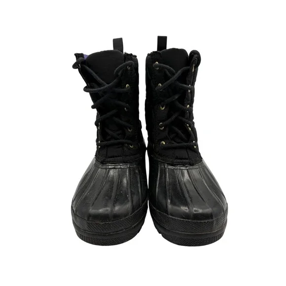 Sperry Saltwater Duck Boots Womens 6 Black Good Quilted Waterproof Rain Snow