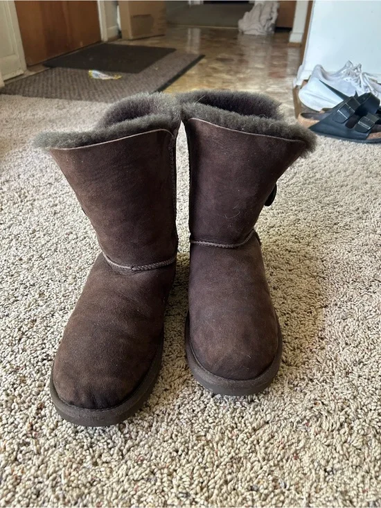 UGHH Australia Brown Shearling-Lined Suede Winter Boots