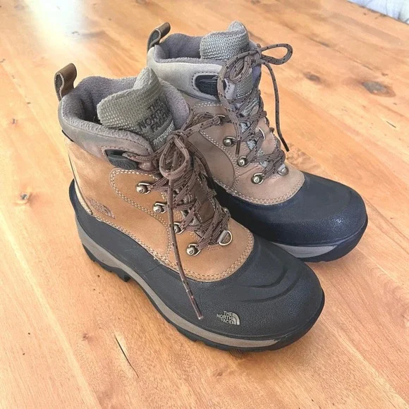 The North Face Waterproof Thinsulate Winter Boots Brown Black TNF Womens 6.5