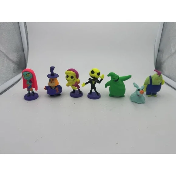 Disney Tim Burton's The Nightmare Before Christmas 7-Piece Neon Figure Lot