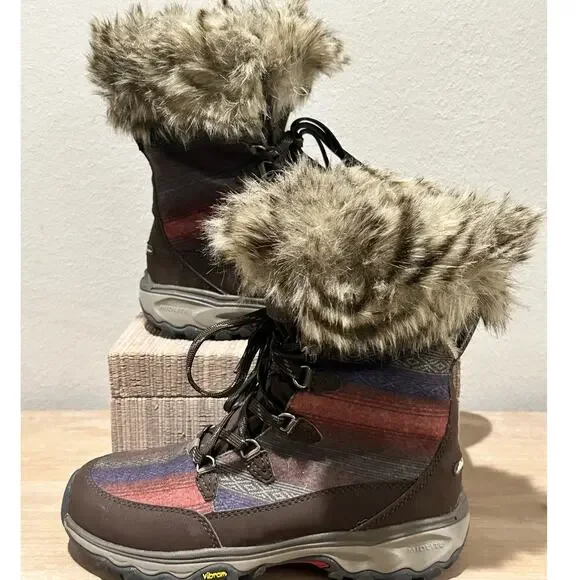 Eddie Bauer Women's Snow Winter Boot Faux Fur 6.5