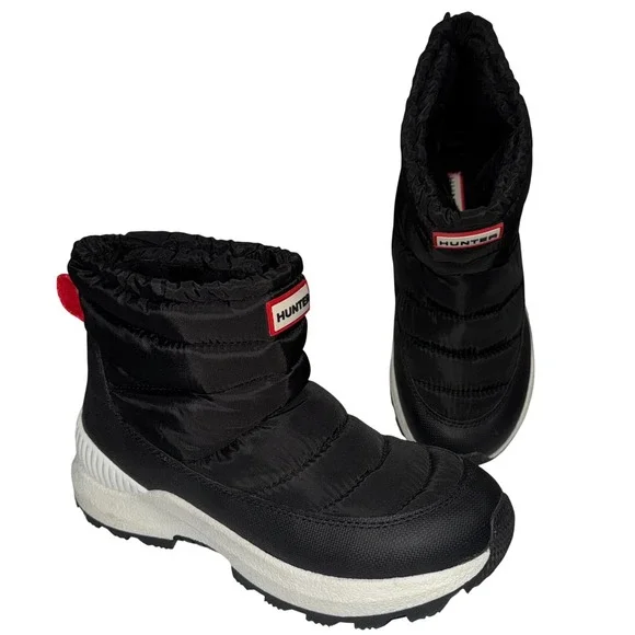 Hunter Intrepid Short Snow Boot‎ Womens 8 Black EUC Quilted Puffer Winter $280