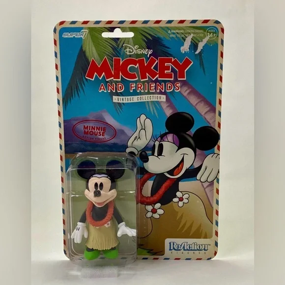 Mickey & Friends‎ ReAction Figures Hawaiian Minnie Mouse 3.75 NIB