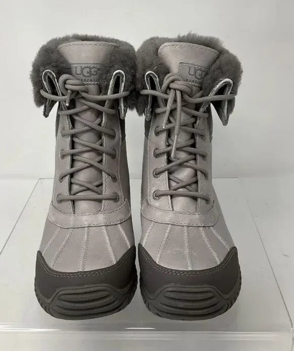 UGG ADIRONDACK II Gray Leather Waterproof Winter Snow Boots Women’s Size 7.5