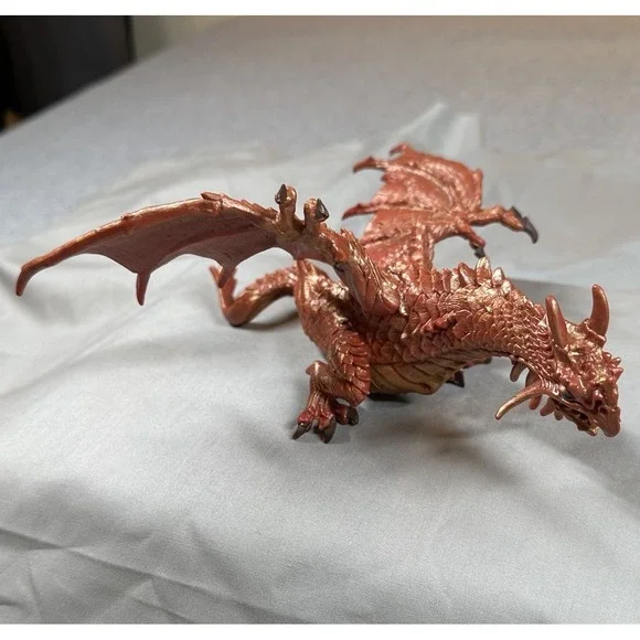 Safari‎ Ltd Thunder Dragon 2013 Mythical Realms Red Bronze Figure Collectible