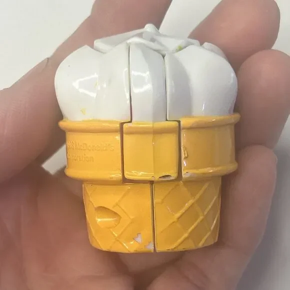 1988 McDonalds Transformer toy, Ice Cream cone, fun collectible plastic toy