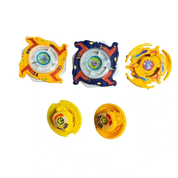 Vintage Beyblade Dragoon Lot 5pc Blue‎ Yellow Original Series Battling Tops