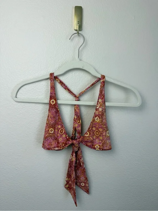 Frankies Bikinis Malibu Top Size Small Halter Boho Coastal Earthy Wanderlust