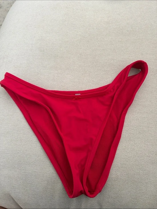 Red High-Cut Bikini Bottom