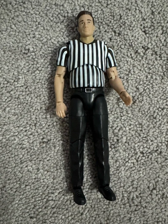 Referee Action Figure - Black & White Striped Shirt
