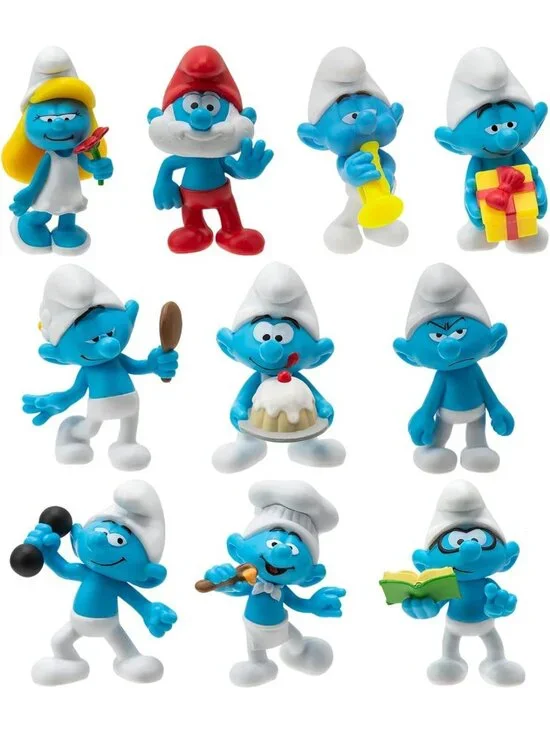 40th Anniversary Smurfs 10-Pack Figures - Includes Smurfette, Papa Smurf & More!