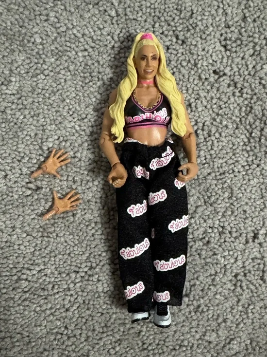 WWE Elite Edition Carmella Fabulous Graphic Sweatpants with Pink Crop Top