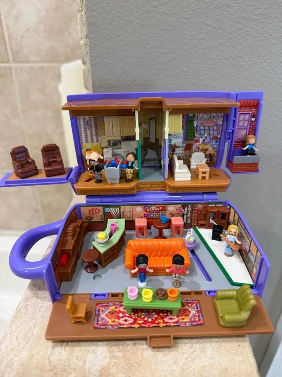 Friends Polly Picket Playset Carrying Case - Purple with Orange & Green Interior