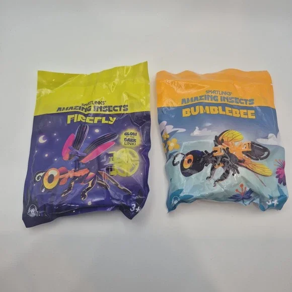 NEW Lot of 2 Wendy's Kids Meal  Smartlinks Amazing Insects Firefly & Bumblebee