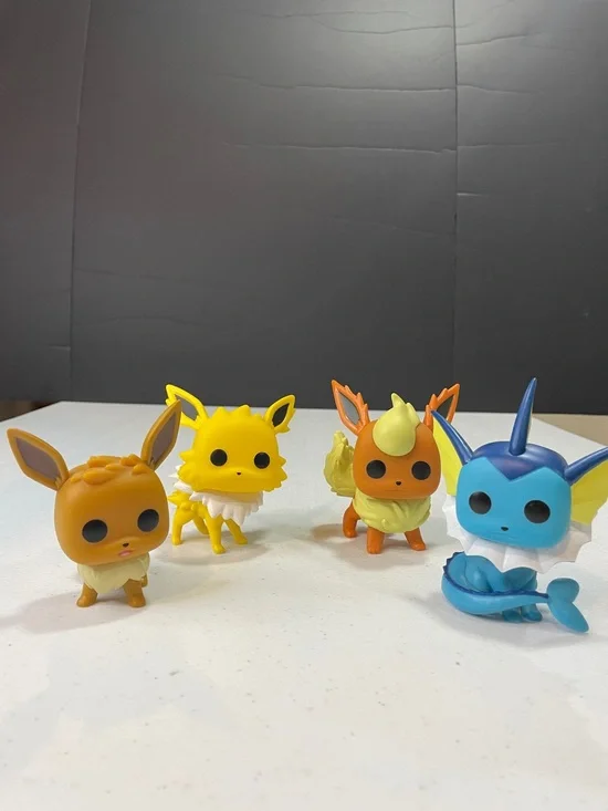 Eevee Evolution Funko-style Vinyl Figure Set (Eevee, Jolteon, Flareon, Vaporeon)
