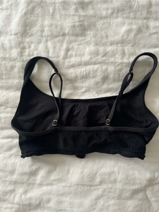 Frankie’s Black scoop neck Ribbed Greer top with Adjustable Straps