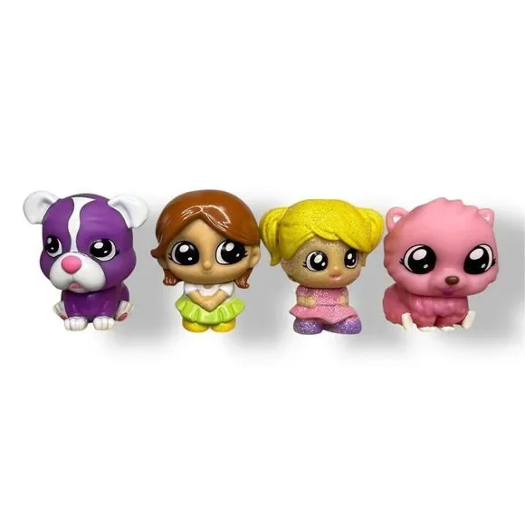 Tic Tac Toy XOXO Friends‎ Lot of 4 Collectible Figures Bulldog Addy Maya Lolli