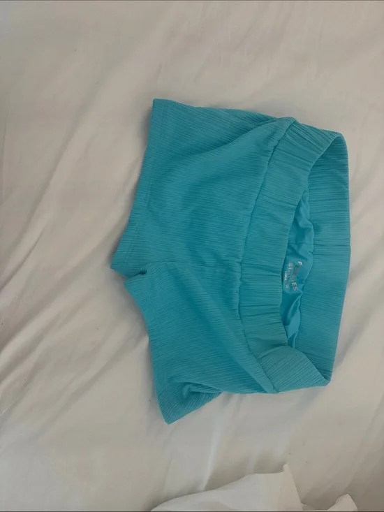Frankie's blue crush plisse short aquamarine