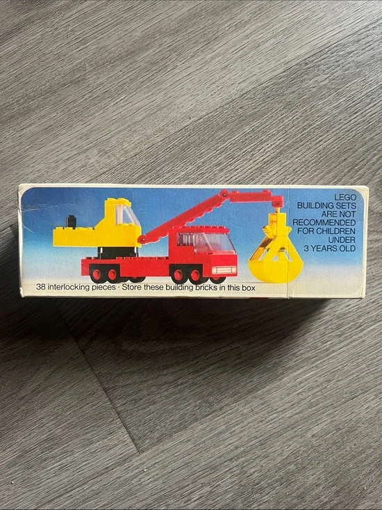 Vintage 1975 Lego Red and Yellow Crane Truck Building Set