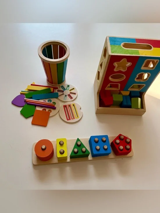 Melissa & Doug Wooden Shape Sorting and other Stacking Sets