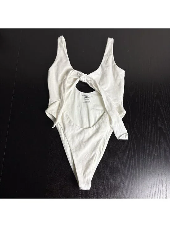 FRANKIES BIKINIS x Pamela Anderson Size M Carbon Skimpy One Piece Swimsuit White