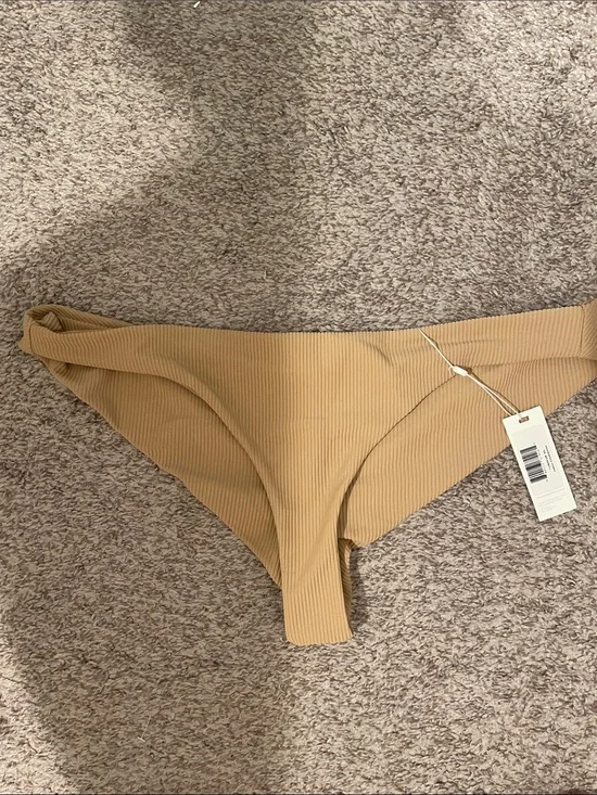 Frankie's Bikinis Dawson Ribbed Bikini Bottom in Camel xxl 2x nwt
