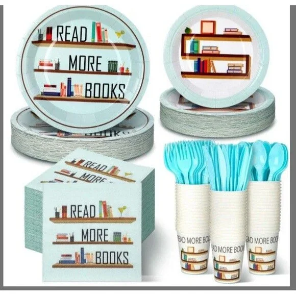 Book Club Paper Goods, Plates, Cups, Utensils