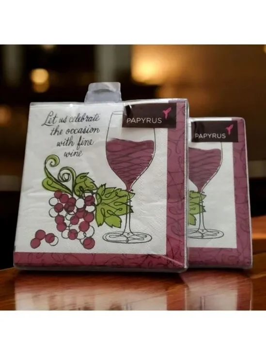 80 Papyrus beverage napkins 4 packs of 20 each = 80
