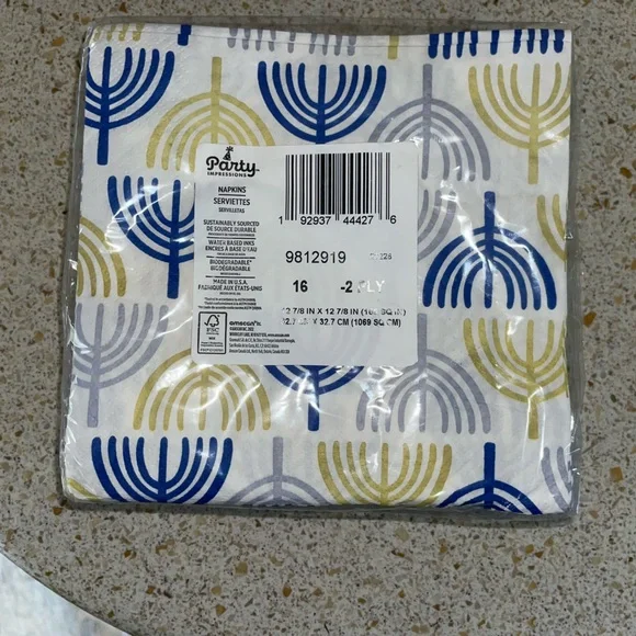Hanukkah Napkins 16ct 2 Ply 5 Packs Bulk Holiday Party Supplies